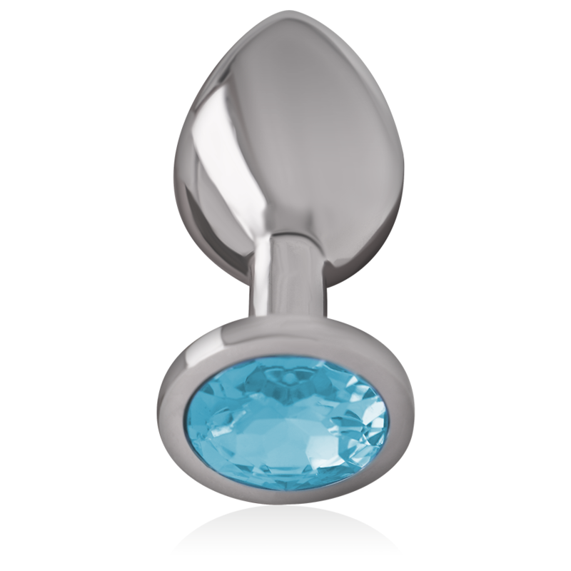 INTENSO - PLUG ANAL DE METAL DE ALUMÍNIO COM CRISTAL AZUL TAMANHO G