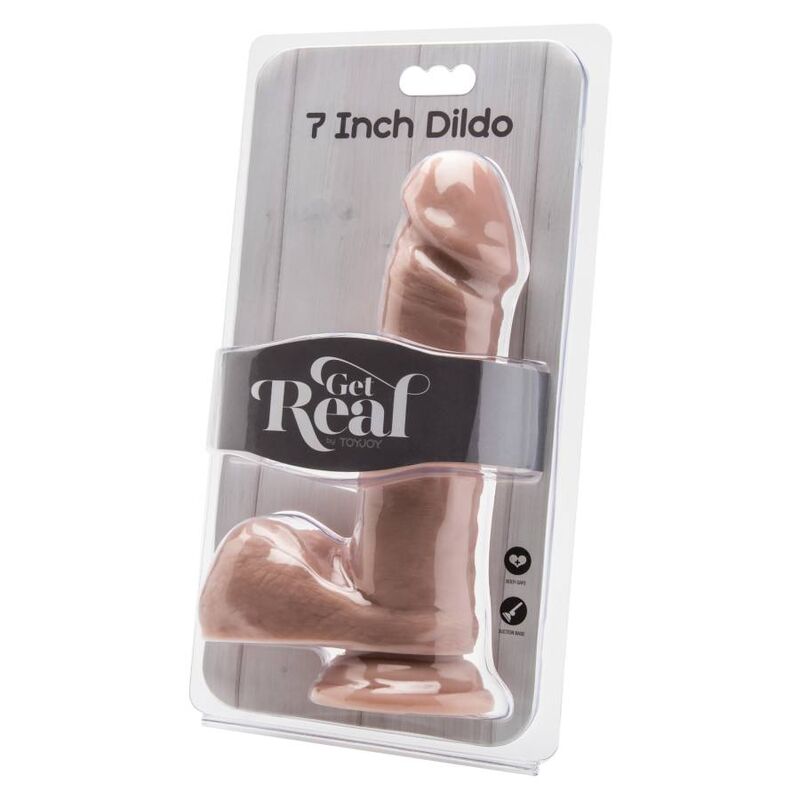GET REAL - DILDO 18 CM CON TESTÍCULOS NATURAL