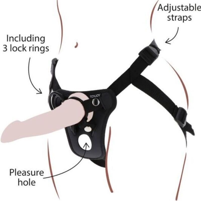 SEJA REAL - ARREIO DE PRAZER COM STRAP-ON PRETO