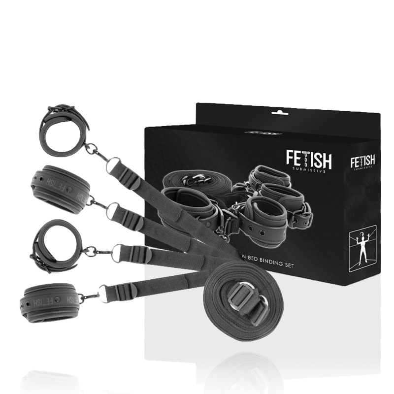 FETICHE SUBMISSIVO - CONJUNTO DE ALGEMAS E LAÇOS COM FORRO DE NOPRENE