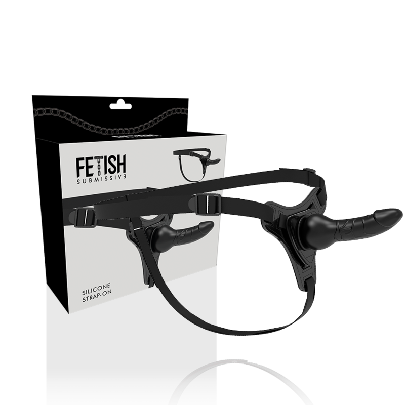 ARREIO FETICHE SUBMISSIVO - SILICONE PRETO REALÍSTICO 16 CM