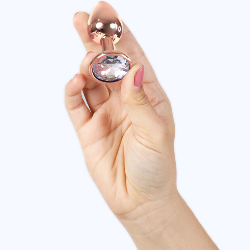 SECRETPLAY - PLUG ANAL DE METAL ROSE GOLD TAMANHO PEQUENO 7 CM