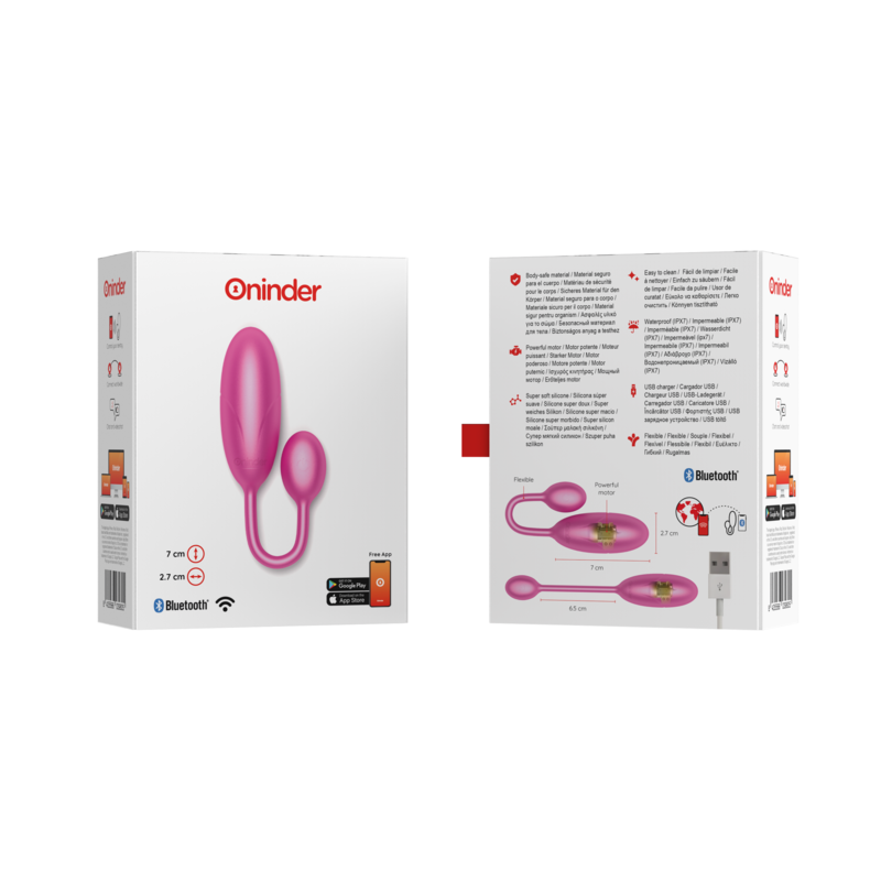 ONINDER - DENVER OVO VIBRATÓRIO PRETO 7 X 2,7 CM APLICATIVO GRÁTIS