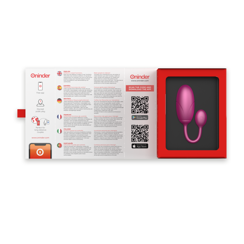 ONINDER - PINK TOKYO VIBRATING EGG 7.5 X 3.2 CM FREE APP
