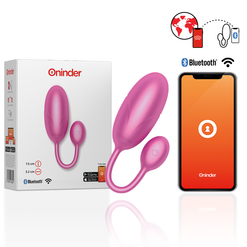 ONINDER - PINK TOKYO VIBRATING EGG 7.5 X 3.2 CM FREE APP