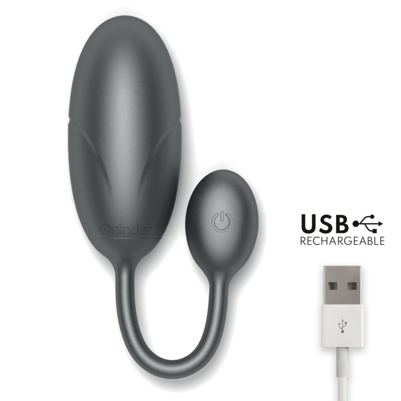 ONINDER - OVO VIBRATÓRIO DE TÓQUIO PRETO 7,5 X 3,2 CM APLICATIVO GRÁTIS