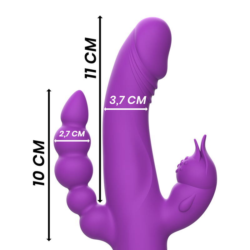 INTENSE - CASANOVA RABBIT SILICONE VIBRATOR TRIPLE PURPLE MOTOR
