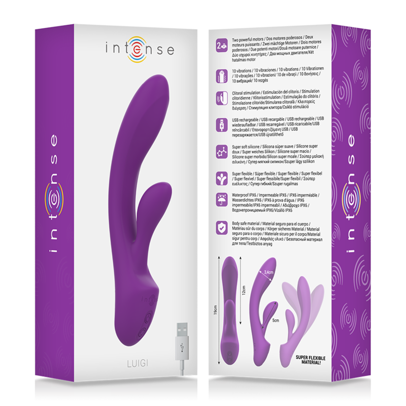 INTENSO - VIBRADOR LUIGI RABBIT SILICONE LÍQUIDO ROXO