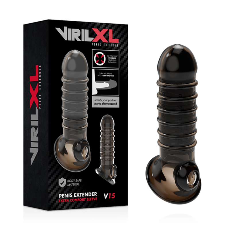 VIRILXL - EXTENSÃO E BAINHA PARA PÊNIS V15 PRETO