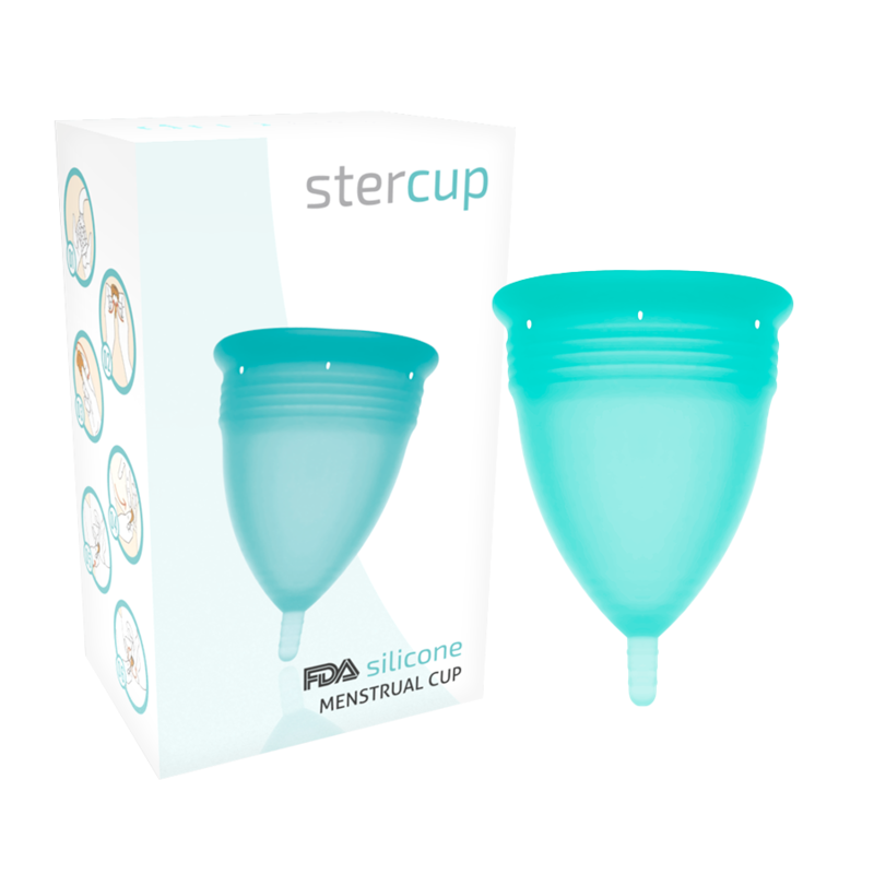 STERCUP - COPO MENSTRUAL DE SILICONE FDA AQUAMARINE - TAMANHO G