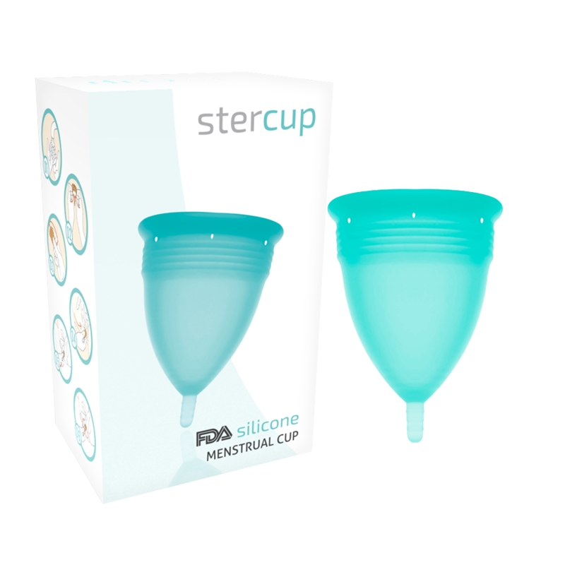 STERCUP - COPO MENSTRUAL DE SILICONE FDA AQUAMARINE - TAMANHO P