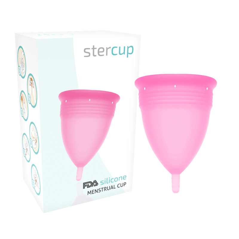 STERCUP - COPO MENSTRUAL DE SILICONE FDA ROSA - TAMANHO G