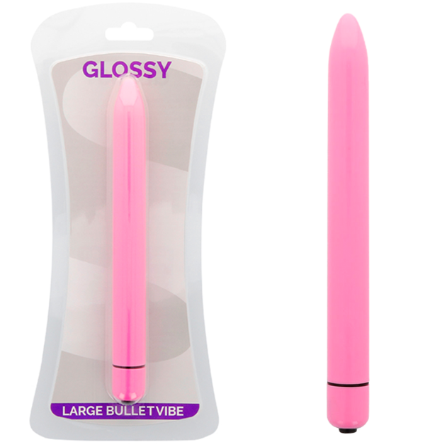 GLOSSY - VIBRADOR FINO ROSA PROFUNDO