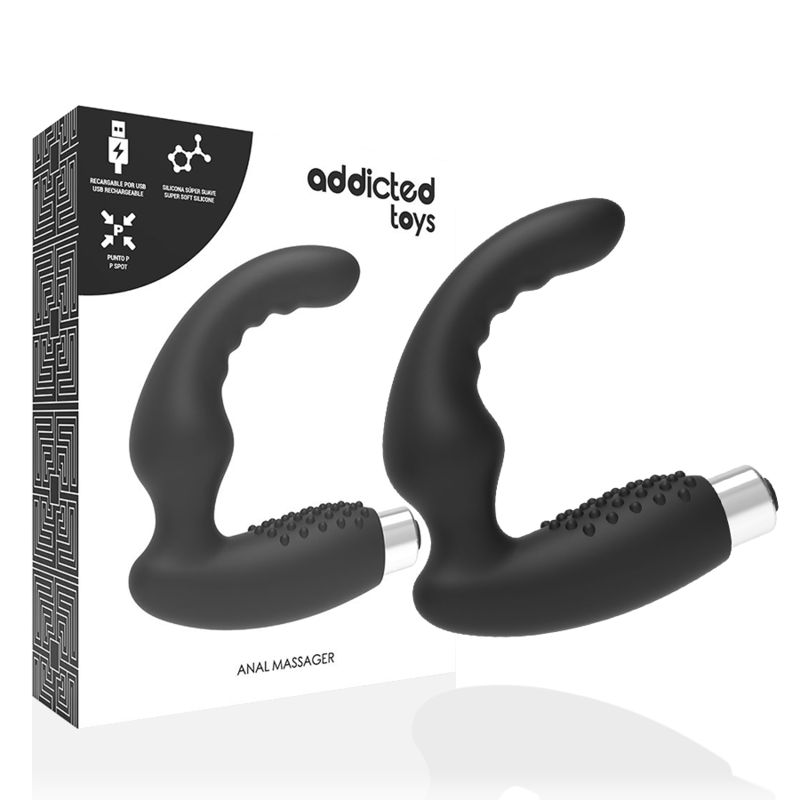 ADDICTED TOYS - VIBRADOR PROSTÁTICO RECARREGÁVEL MODELO 2 - PRETO