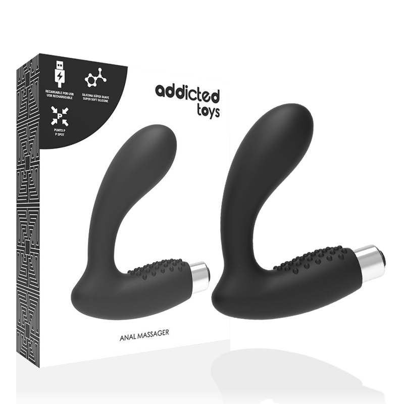 ADDICTED TOYS - VIBRADOR PROSTÁTICO RECARGABLE MODELO 5 - NEGRO