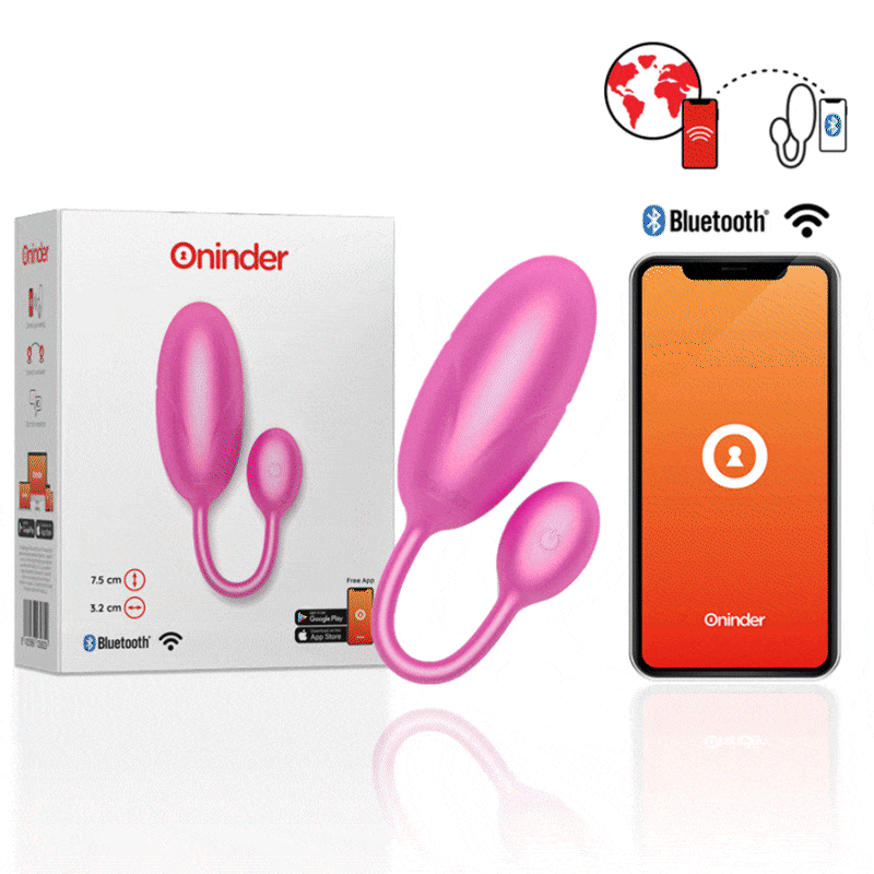 ONINDER - PINK TOKYO VIBRATING EGG 7.5 X 3.2 CM FREE APP
