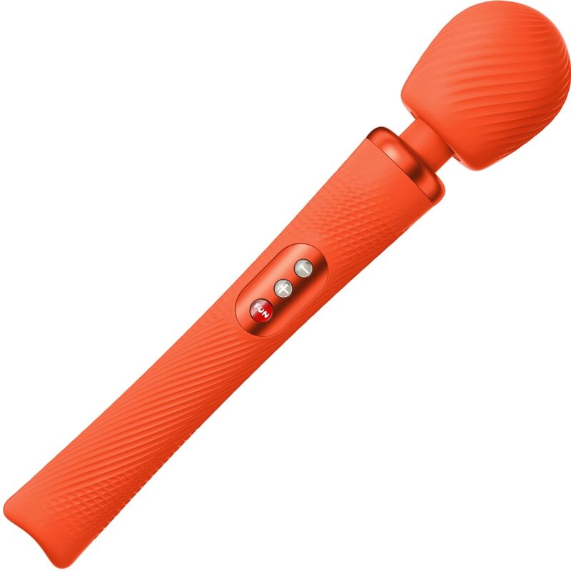 FUN FACTORY - VIM VARITA VIBRADORA DE SILICONA RECARGABLE CON PESO, COLOR NARANJA AMANECER