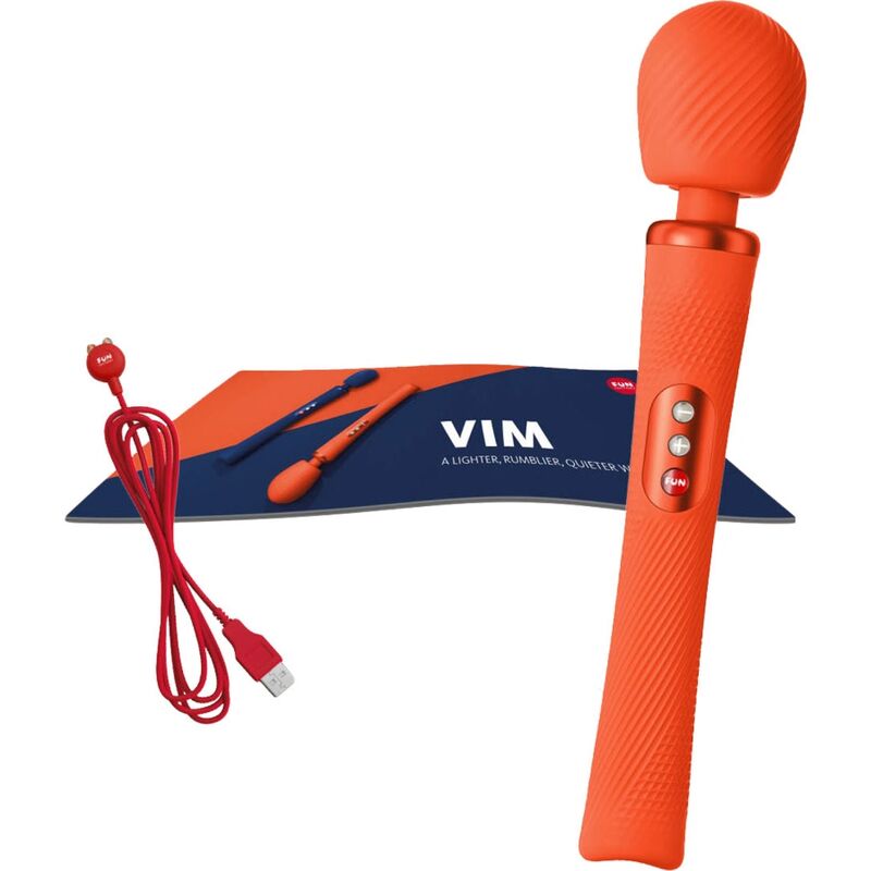 FUN FACTORY - VIM VARITA VIBRADORA DE SILICONA RECARGABLE CON PESO, COLOR NARANJA AMANECER