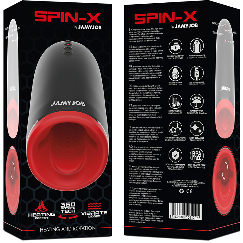 JAMYJOB - MASTURBADOR COM AQUECIMENTO E ROTAÇÃO SPIN-X