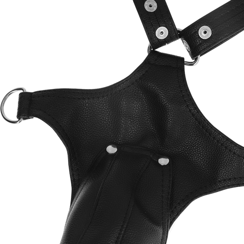 FETISH ACTITUD SUMISA - ARNÉS DE CUERO ECO EN FORMA DE V PARA HOMBRE
