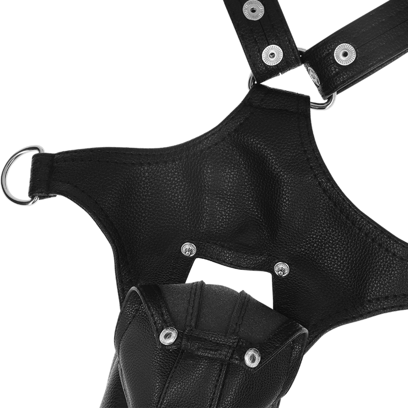 FETISH ACTITUD SUMISA - ARNÉS DE CUERO ECO EN FORMA DE V PARA HOMBRE