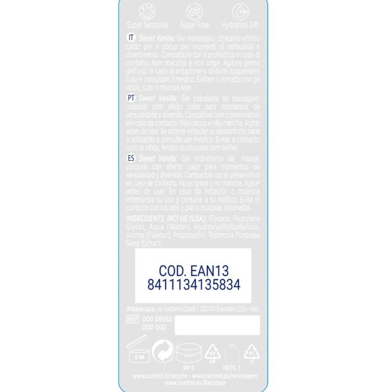 CONTROL - 2 EM 1 MASSAGEM &amp; PRAZER DOCE DE MADAGASCAR 200 ML