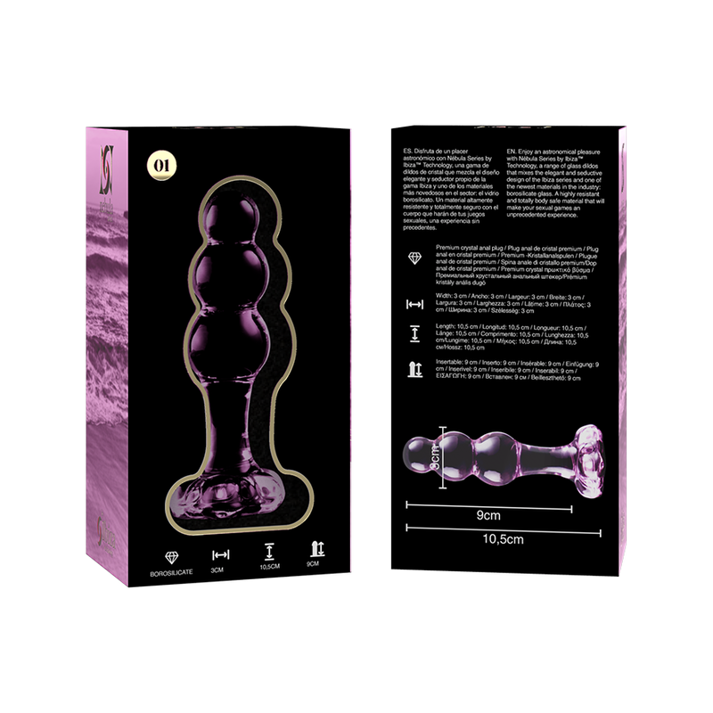 NEBULA SERIES BY IBIZA - MODELO 1 PLUG CRISTAL TRANSPARENTE 10.5 CM -O- 3 CM