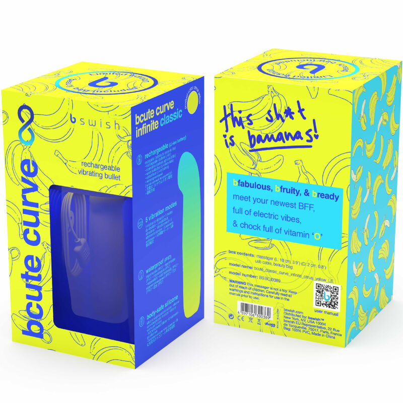 B SWISH - BCUTE CURVE INFINITE CLASSIC EDICIÓN LIMITADA VIBRADOR DE SILICONA RECARGABLE AMARILLO