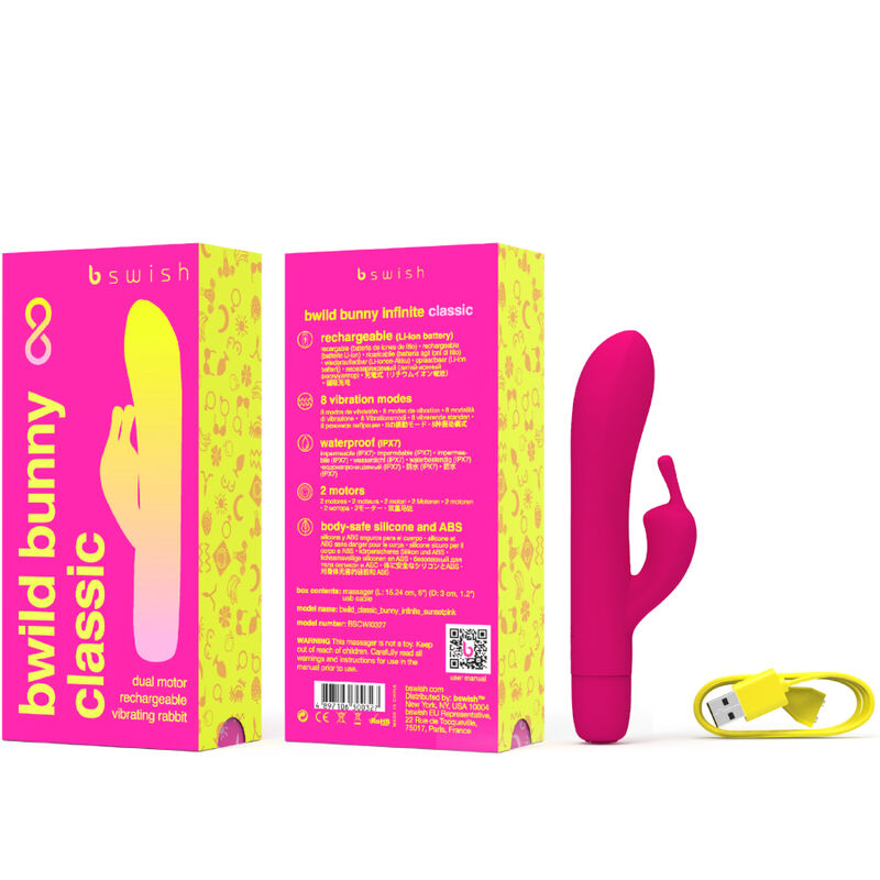B SWISH - BWILD BUNNY INFINITE CLASSIC VIBRADOR DE SILICONA ROSA RECARGABLE