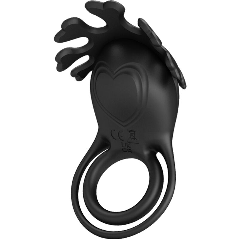 PRETTY LOVE - RUBEN ANILLO VIBRADOR 7 VIBRACIONES SILICONA NEGRA