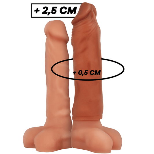 VIRILXL - EXTENSÃO PÊNICA DE SILICONE LÍQUIDO V5 MARROM