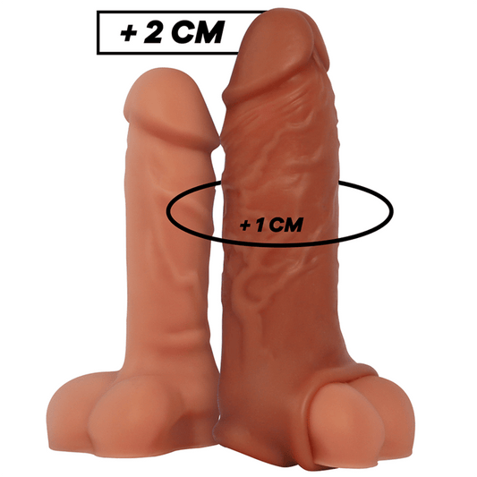 VIRILXL - EXTENSÃO PÊNICA MARROM V9 DE SILICONE LÍQUIDO
