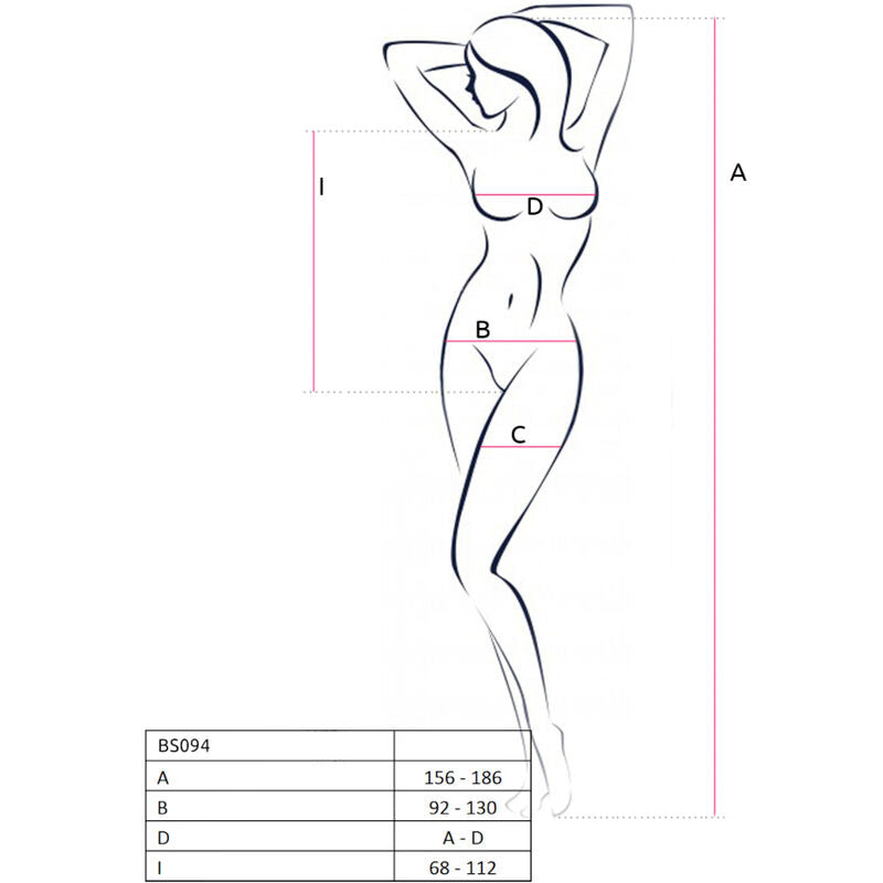 PASIÓN - BS094 BODYSTOCKING NEGRO TALLA ÚNICA