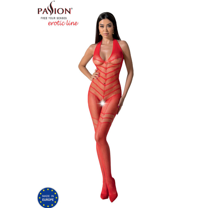 PASSION - BS100 BODYSTOCKING ROJO TALLA ÚNICA