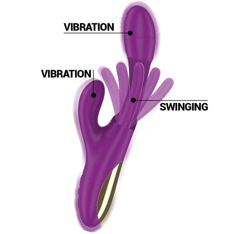 INTENSO - VIBRADOR MULTIFUNCIONAL RECARREGÁVEL APOLO 7 VIBRAÇÕES COM MOVIMENTO DE OSCILAÇÃO ROXO