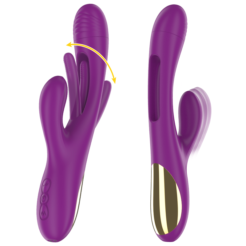 INTENSO - VIBRADOR MULTIFUNCIONAL RECARREGÁVEL APOLO 7 VIBRAÇÕES COM MOVIMENTO DE OSCILAÇÃO ROXO