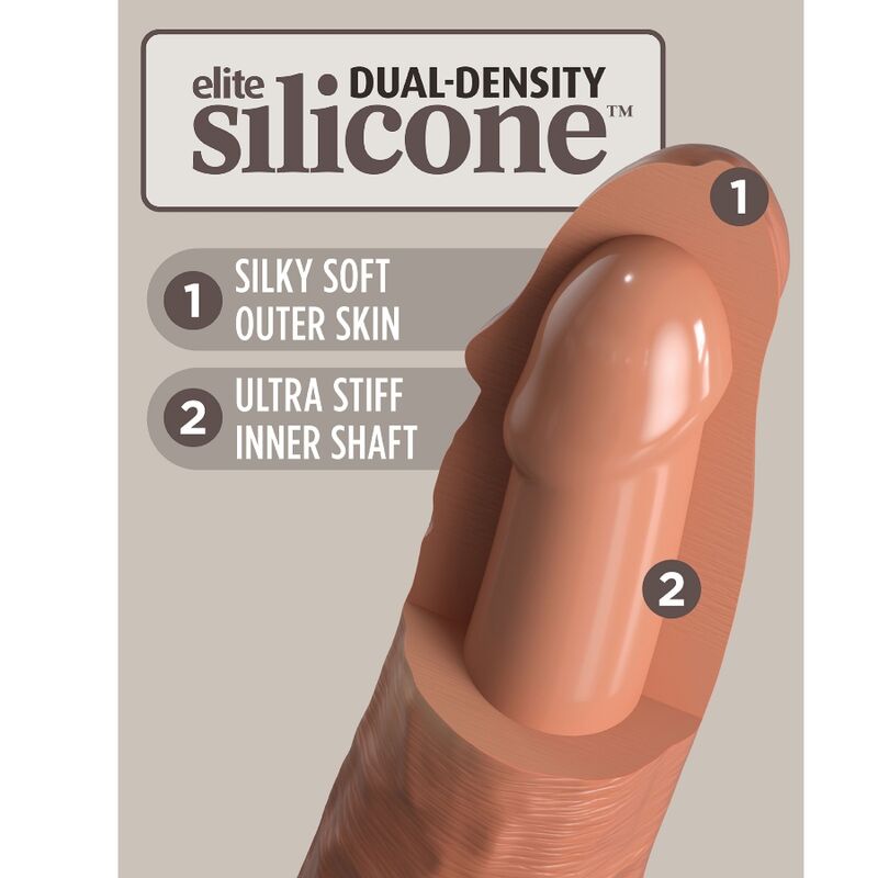 KING COCK - DILDO DE SILICONE REALÍSTICO ELITE 20,3 CM CARAMELO