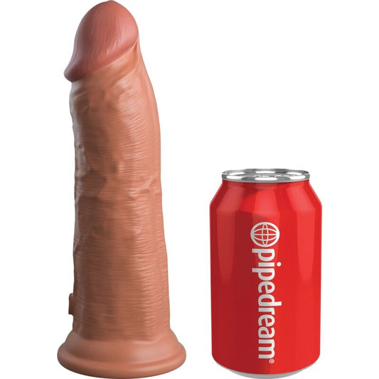KING COCK - DILDO REALISTA ELITE VIBRADOR Y SILICONA 20.3 CM CARAMELO