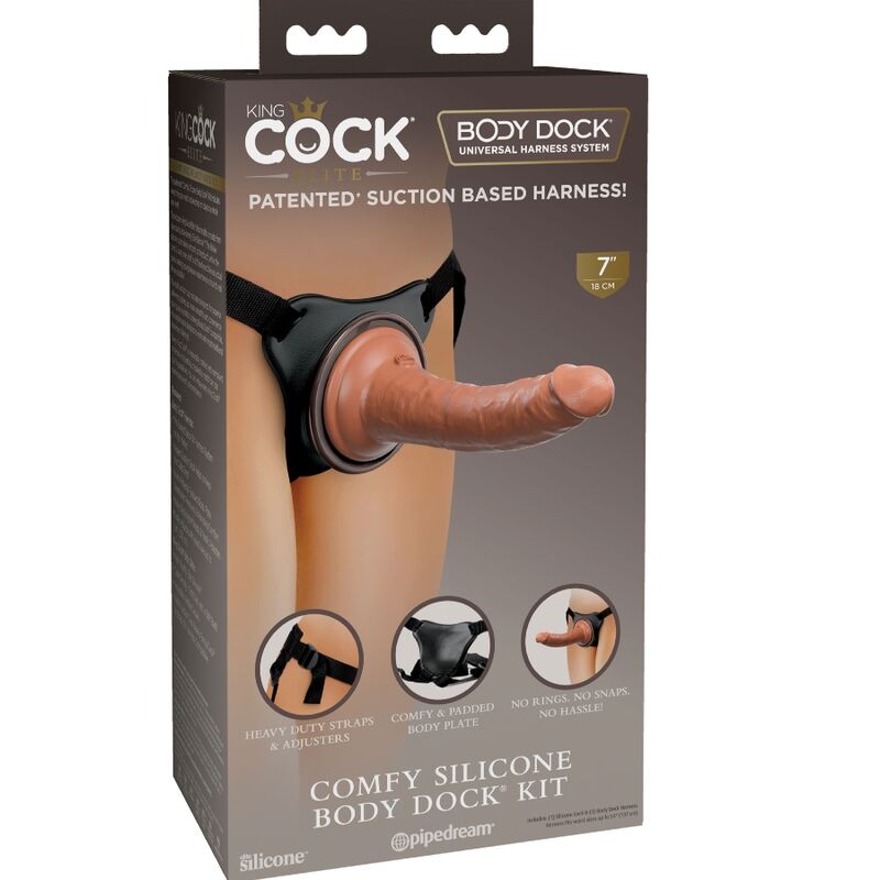 KING COCK - ELITE CONFORTÁVEL ARNÊS AJUSTÁVEL COM DILDO 17,8 CM