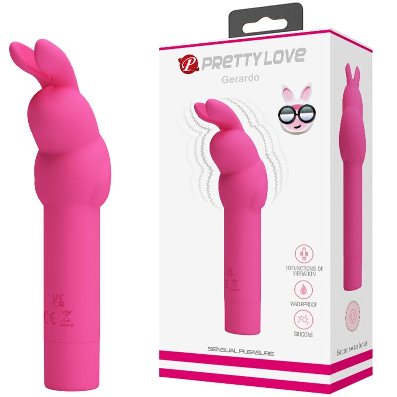 PRETTY LOVE - VIBRADOR DE SILICONA CONEJO FUCSIA GERARDO