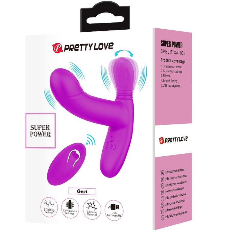 PRETTY LOVE - GERI MASSAGEADOR DE CLITÓRIS ROSA COM CONTROLE REMOTO