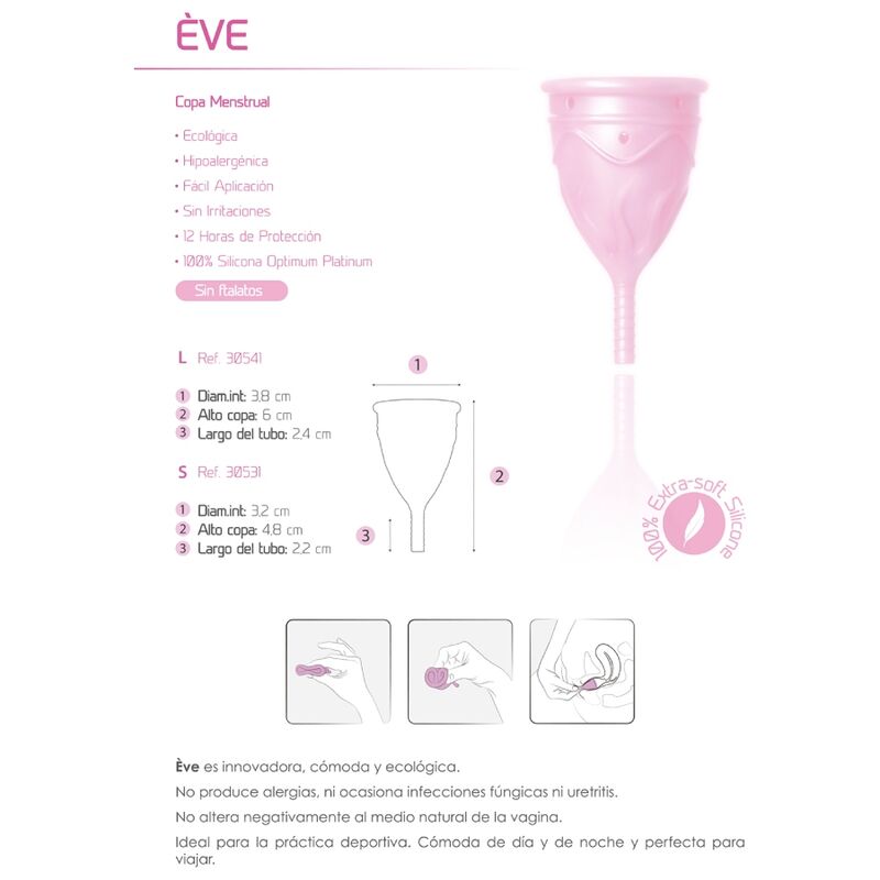 FEMINTIMATE - COPO MENSTRUAL DE SILICONE EVE - TAMANHO G