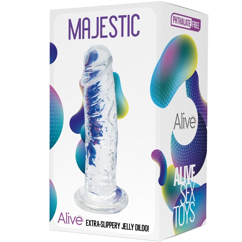 ALIVE - PÊNIS REALISTA MAJESTIC TRANSPARENTE 14,7 CM