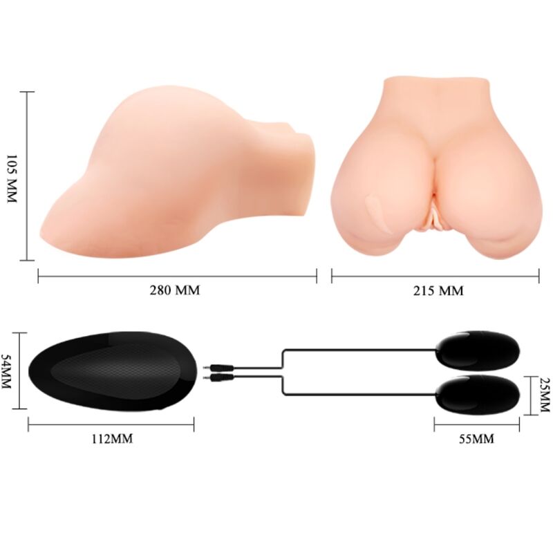 CRAZY BULL - VAGINA E ÂNUS COM MALHA REALISTA COM VIBRAÇÃO