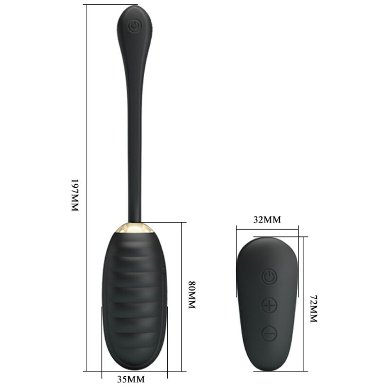 PRETTY LOVE - DOREEN LUXURY RECARREGÁVEL VIBRANTE OVO PRETO CONTROLE REMOTO