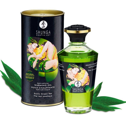 SHUNGA - ÓLEO DE MASSAGEM COM EFEITO CALOR DE CHÁ VERDE ORGÂNICO 100 ML - Toys "n" Us