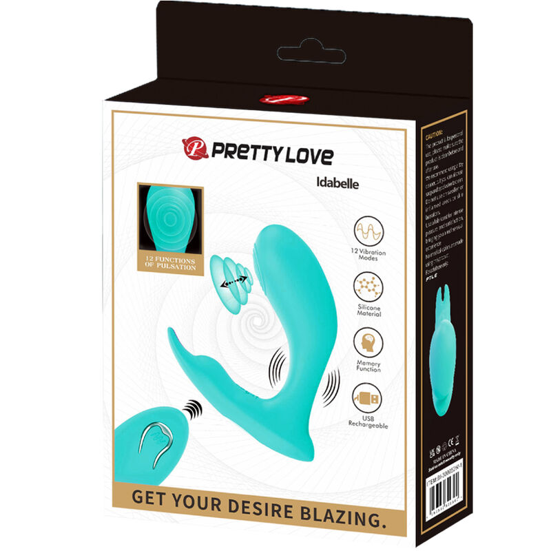 PRETTY LOVE - IDABELLE VIBRACIÓN Y PULSACIÓN CONTROL REMOTO AZUL