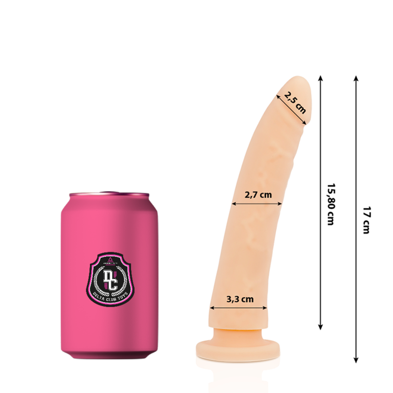 DELTA CLUB - BRINQUEDOS DILDO NATURAL SILICONE MÉDICO 17 CM -O- 3 CM
