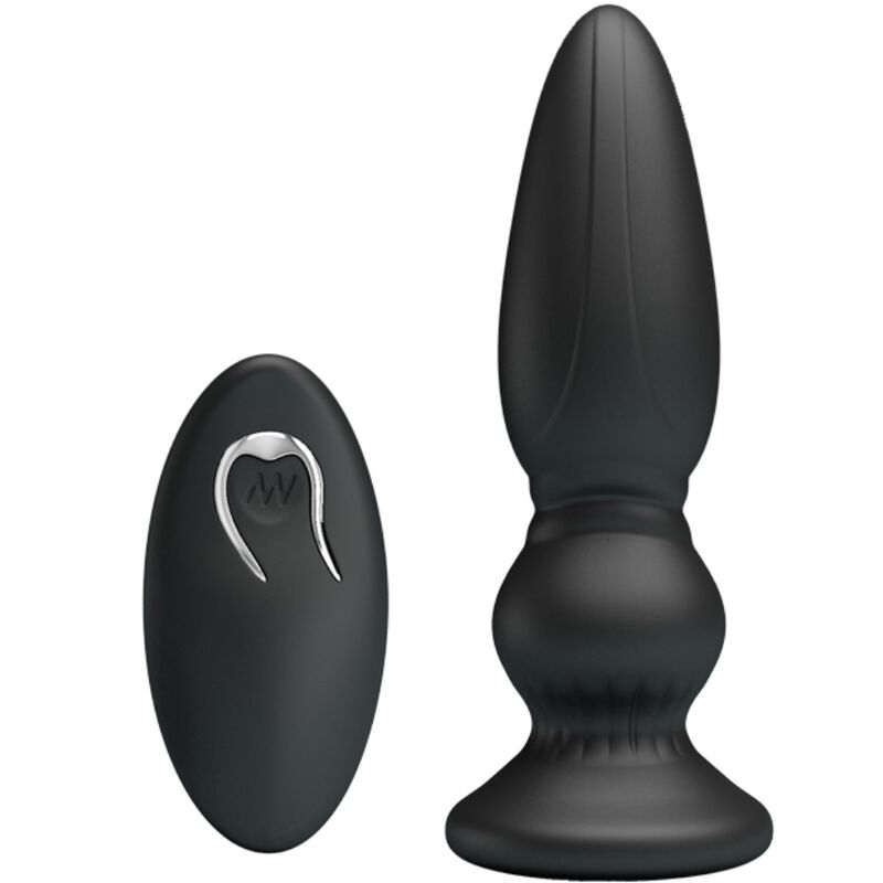 MR PLAY - PLUG ANAL COM CONTROLE REMOTO E VIBRADOR PODEROSO PRETO
