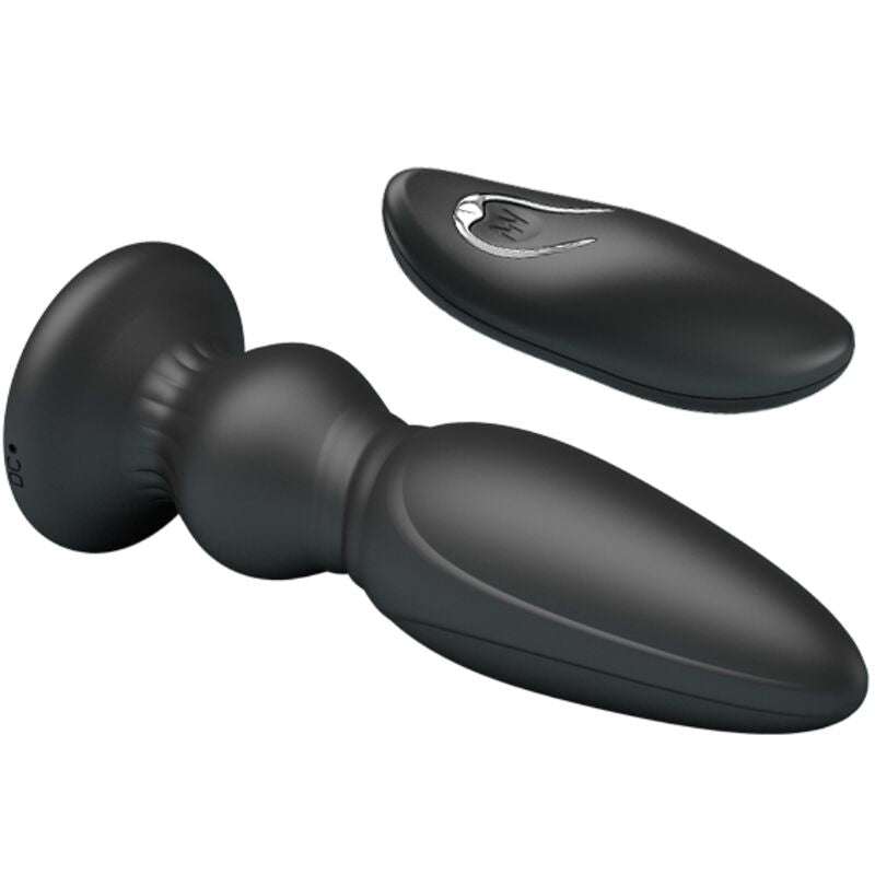 MR PLAY - PLUG ANAL COM CONTROLE REMOTO E VIBRADOR PODEROSO PRETO
